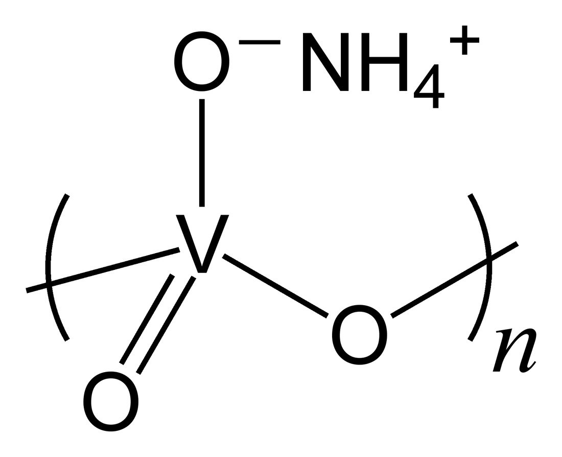 chemical compound structure of ammonium metavanadate