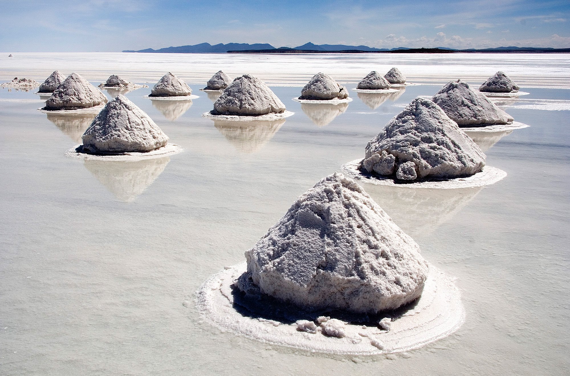 salt mounds lake sodium bolivia